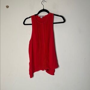 Diane Von Furstenberg Red Asymmetrical Sleeveless Tank Top